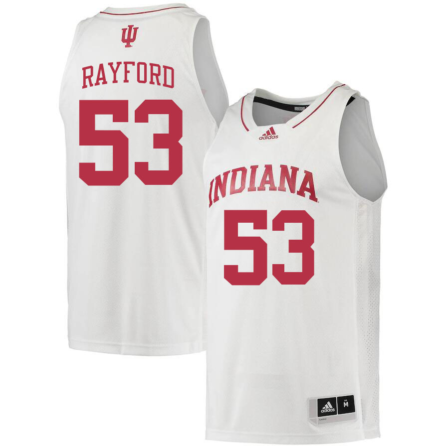 Men #53 Jordan Rayford Indiana Hoosiers College Basketball Jerseys Stitched Sale-White - Click Image to Close